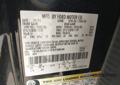 2015 Ford Expedition Limited z USA, uszkodzony, nr VIN 1FMJU1KTXFEF08036